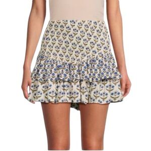 MISA Los Angeles Azzedina Smocked Floral Mini Skirt S